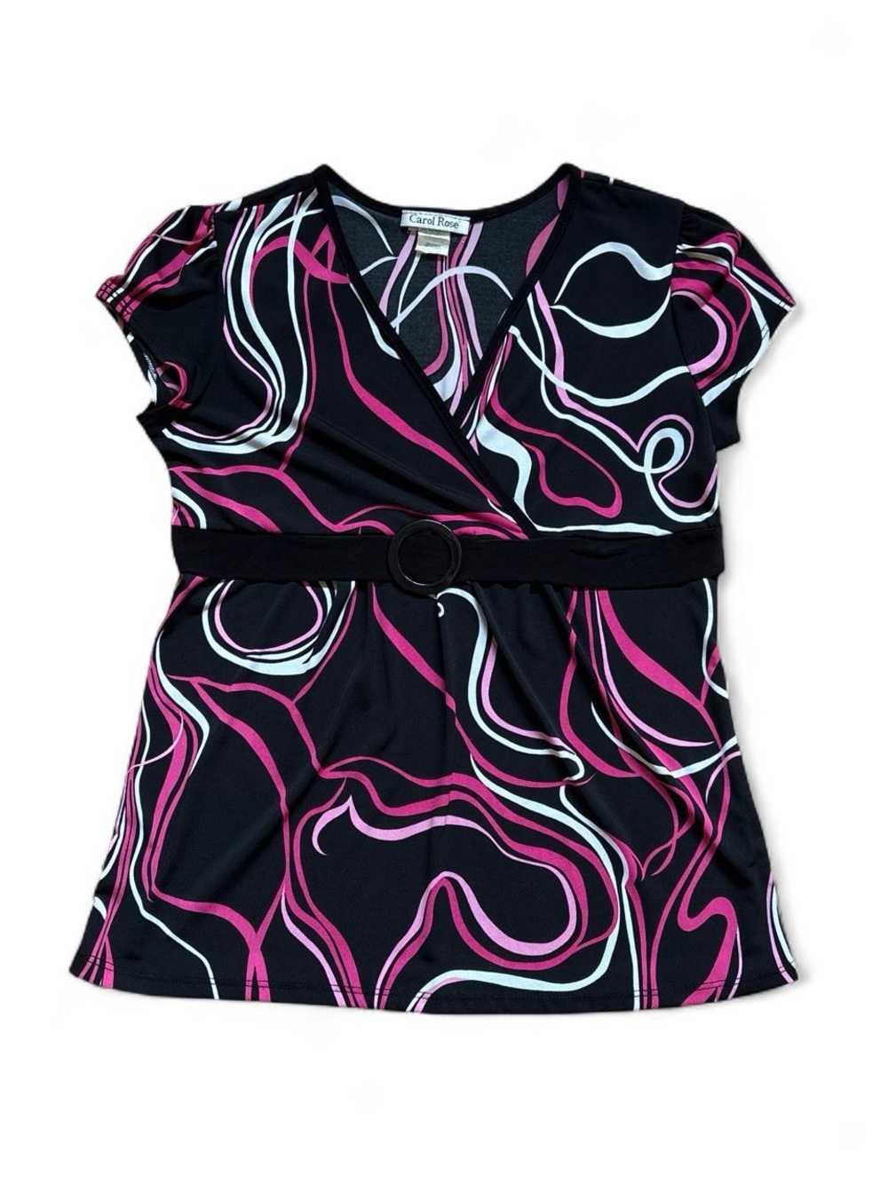 Vintage Y2K Carol Rose Abstract Pink Slidewear O-Ring Tunic - Size M